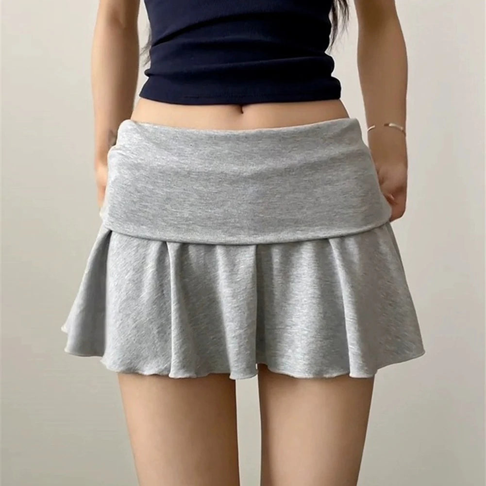 Waist-Flipping  Ruched Skirts Prevent Exposure Golf Sports Women Short Dress High Elasticity Athletic Short High Waist Skirt