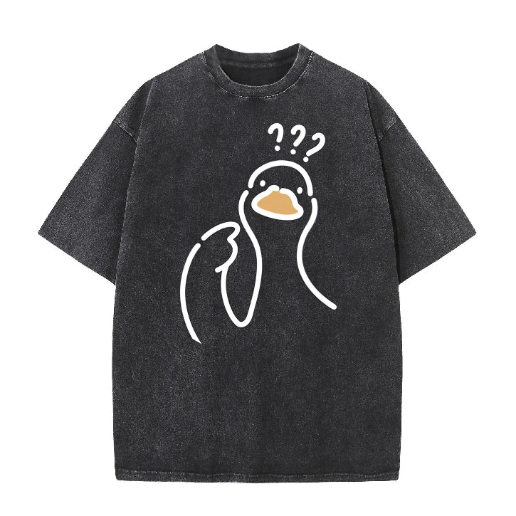 A Goose Full Of Doubts Graphic T-Shirt Summer O-Neck Short Sleeve Tee Retro Loose Casual Tops Fashion Men Women Daily Shirts
