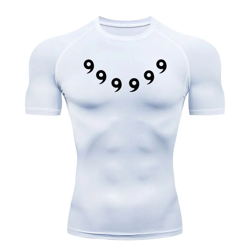 Anime Compression Set Running Sport Fitness Suit for Men Quick Dry Compression Shirt+Gym Shorts 2PCS Workout Summer Sportwear