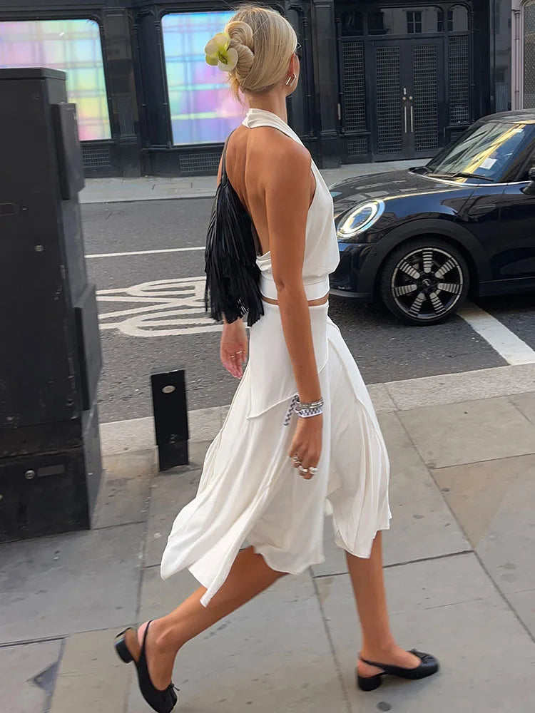Casual Irregular Lace Up Skirts Women Fashion Sexy Low-Waisted Solid Skirts 2025 Summer Beach Fashion Streetwear Ladies