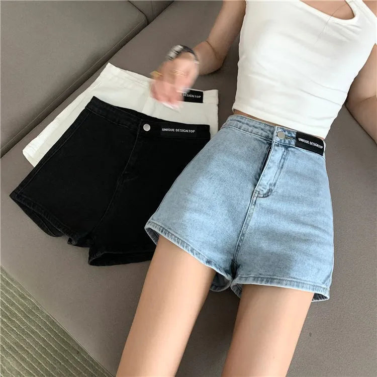 Retro Spicy Girl High Waist Skinny Denim orts Women's Summer Thin Korean Sle Cotton Stretch Tight Fit Trendy Hot Pants