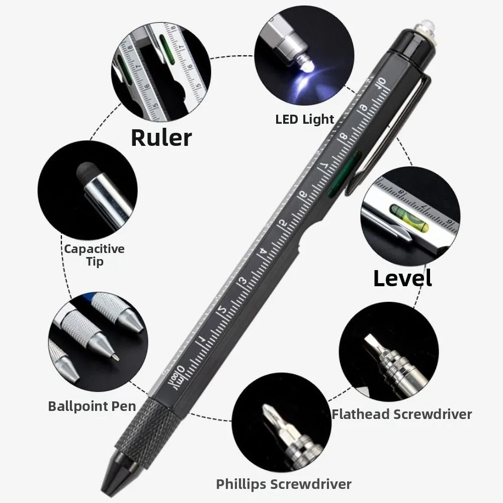 9 in 1 Multi-function Tool Pen Detachable Portable Ballpoint Pen DIY Professional Handheld Screwdriver Tool Office Supplie